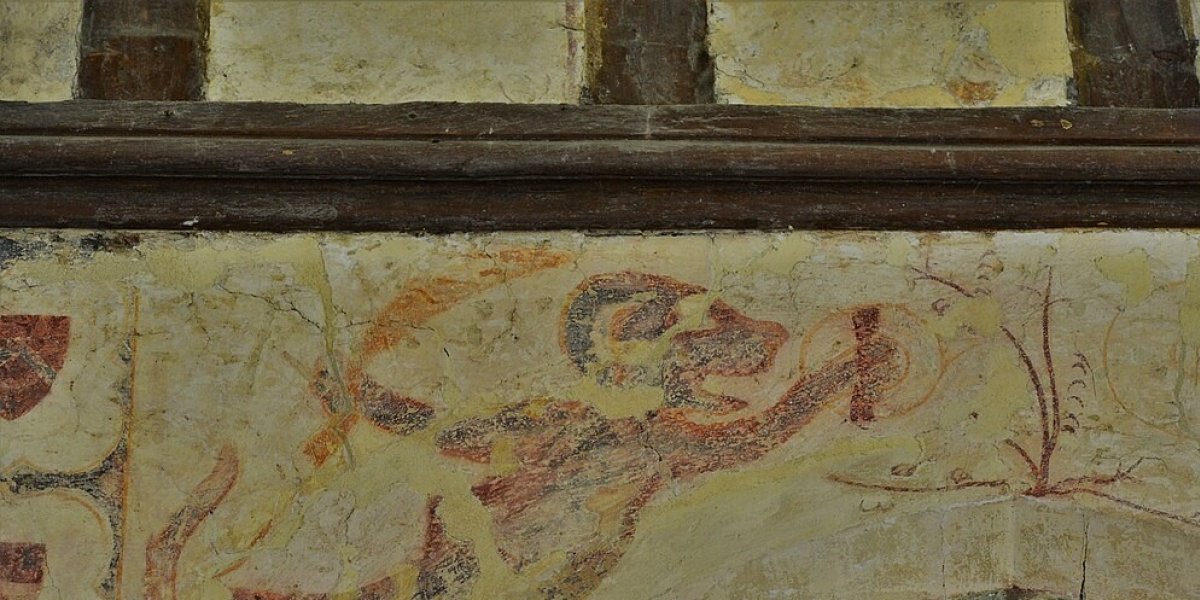 Hailes Old Church, Early c14th wall painting by Michael Garlick