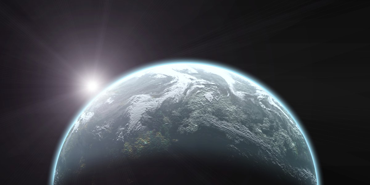Sunrise over planet earth shown from space