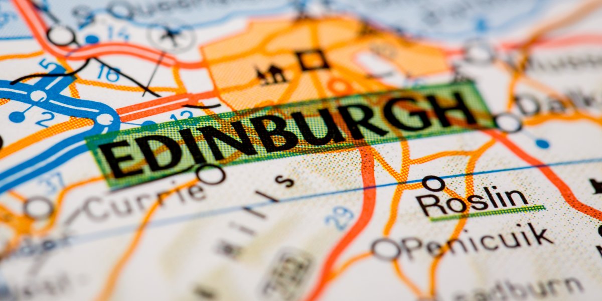 Edinburgh on a map