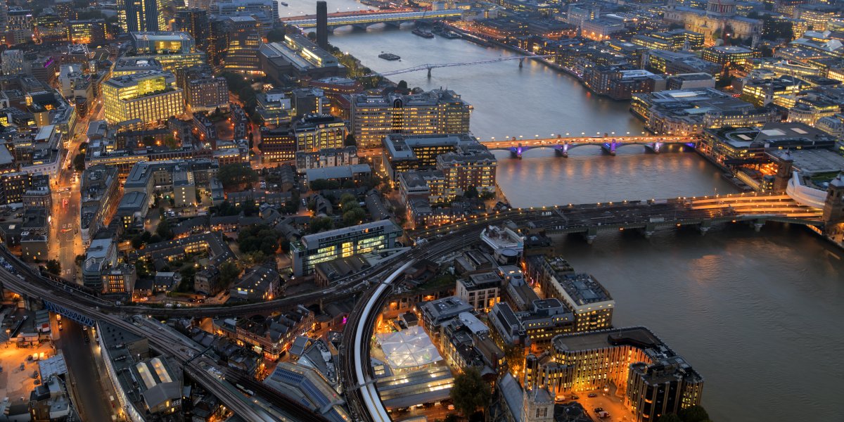 Early evening London skyline