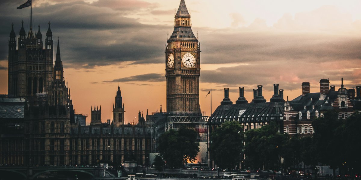 London evening skyline