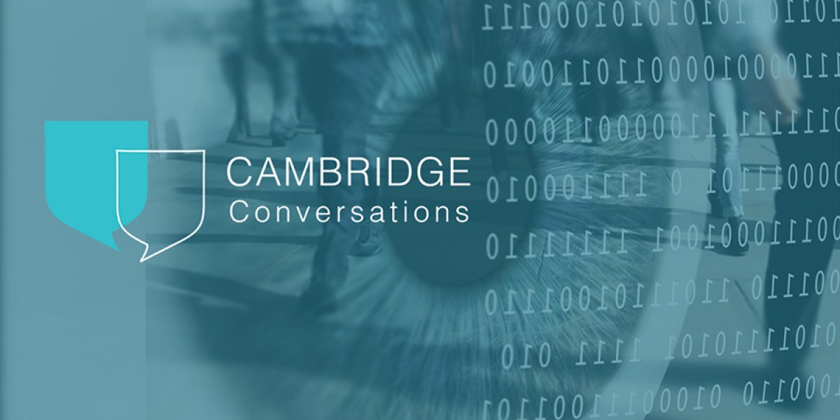 Cambridge Conversations graphic with eye