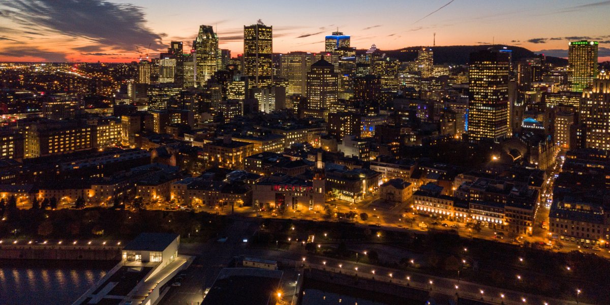Montreal skyline evening