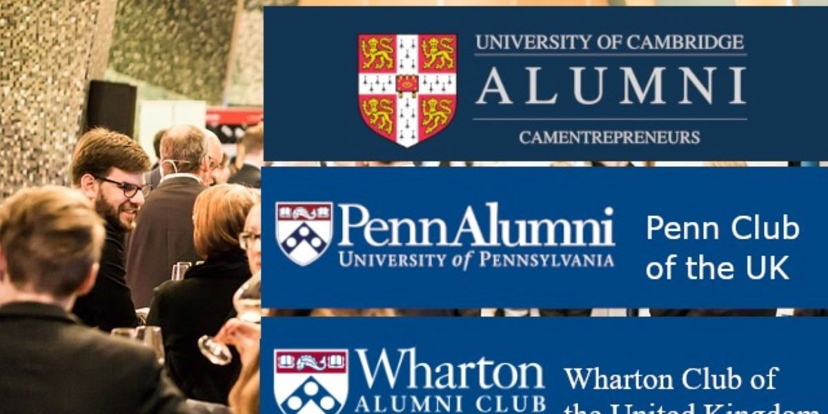 Photo shows logos of CAMentrepreneurs, Penn Alumni and Wharton Alumni Group 