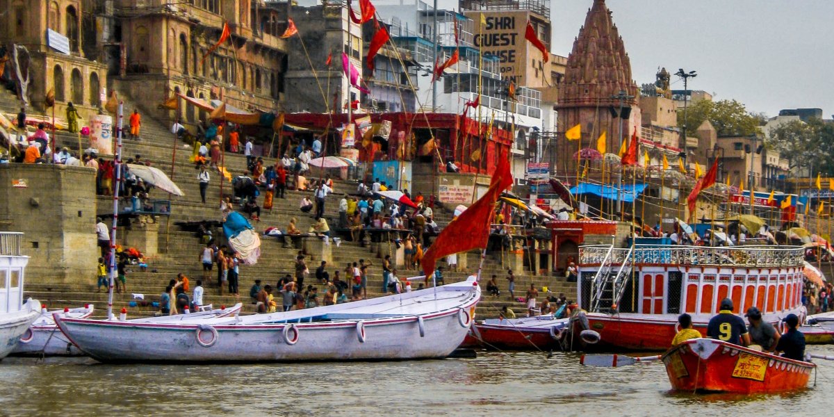 image of  boats on a river in India