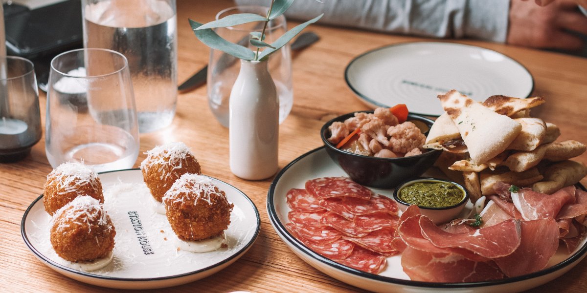 Tapas foods on a table