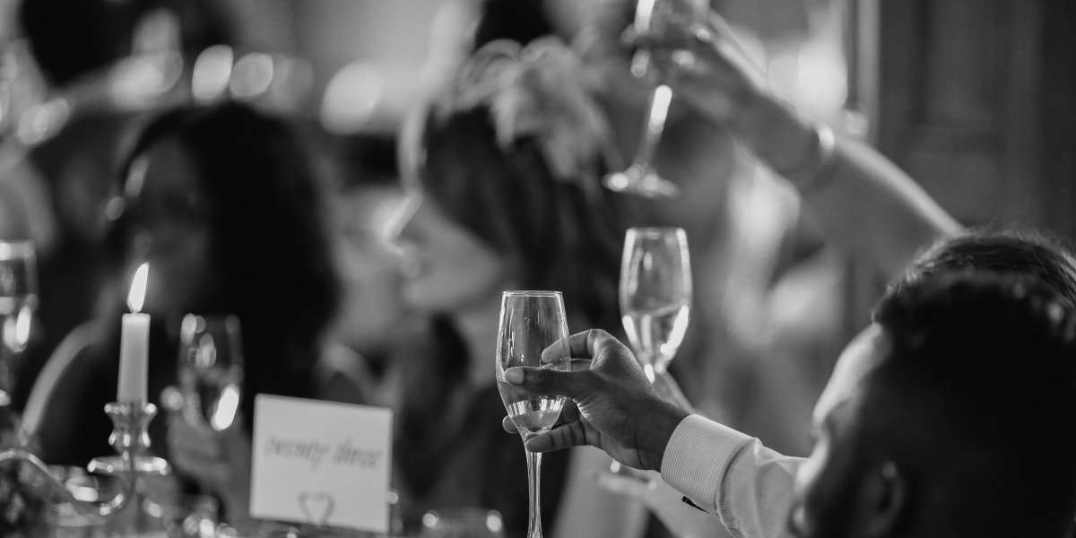 Drinks raised at dinner