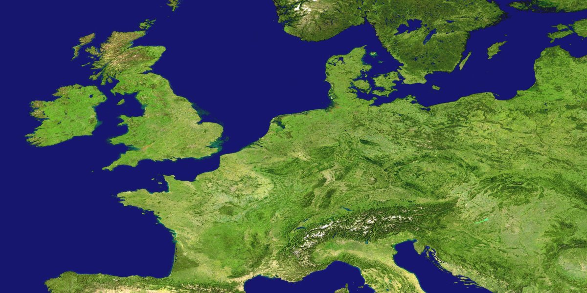 aerial image of Europe