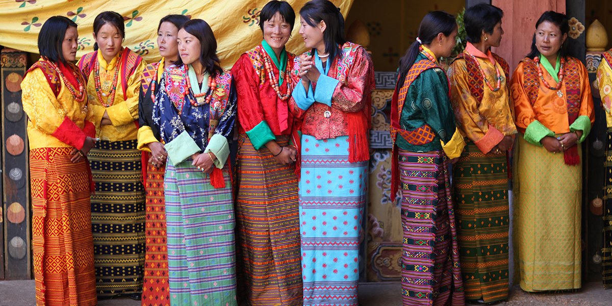 Traditionally dressed Bhutan women