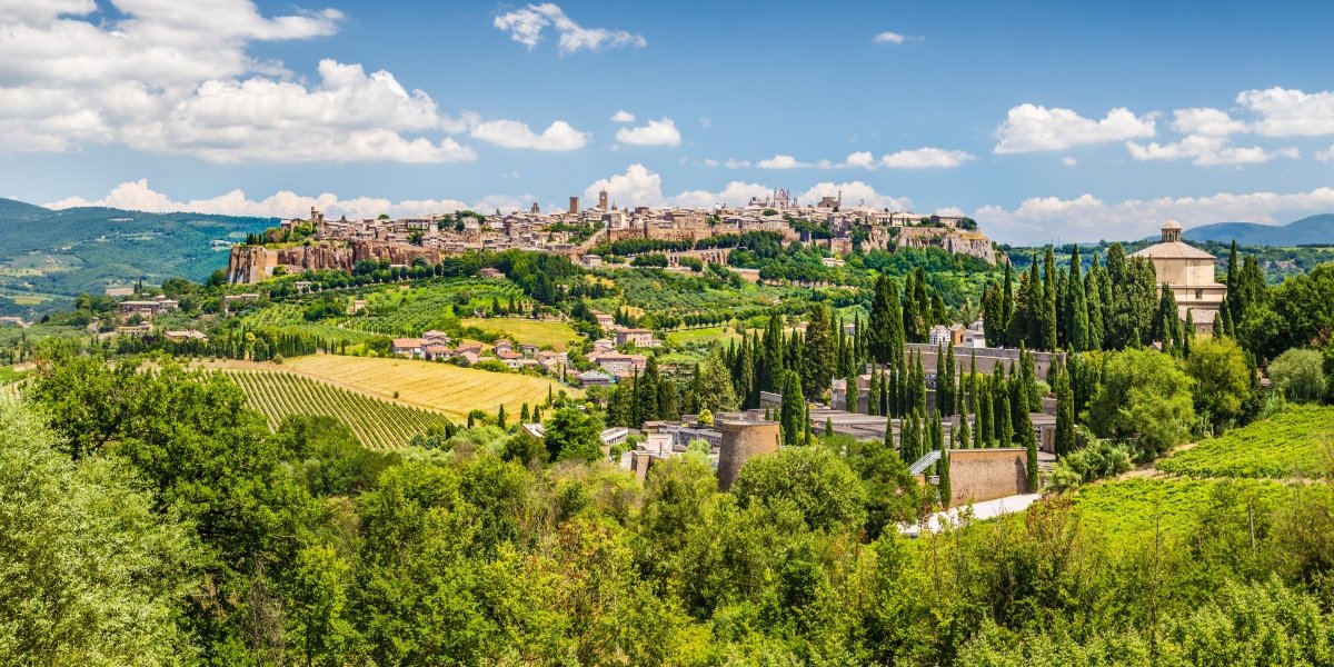Beautiful view of the old town of Orvieto, Umbria, Italy.