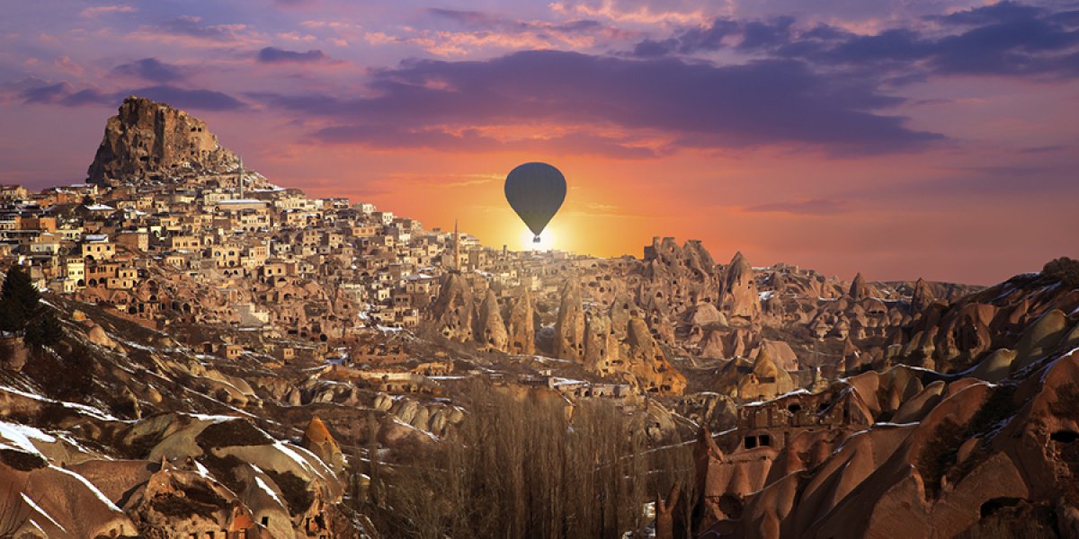 Balloon over goreme valley