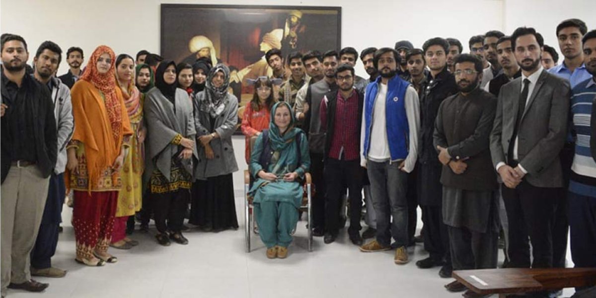 Amineh with her students at Air University Islamabad.