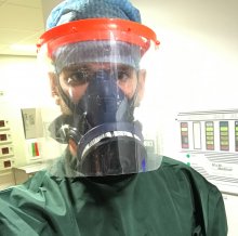Dr David firth wearing full PPE