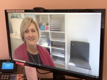 Professor Mary Louise Hull on a Zoom consultation