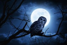 Owl in the moon