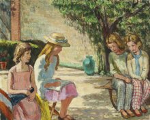Vanessa Bell - Children in the sunlit garden
