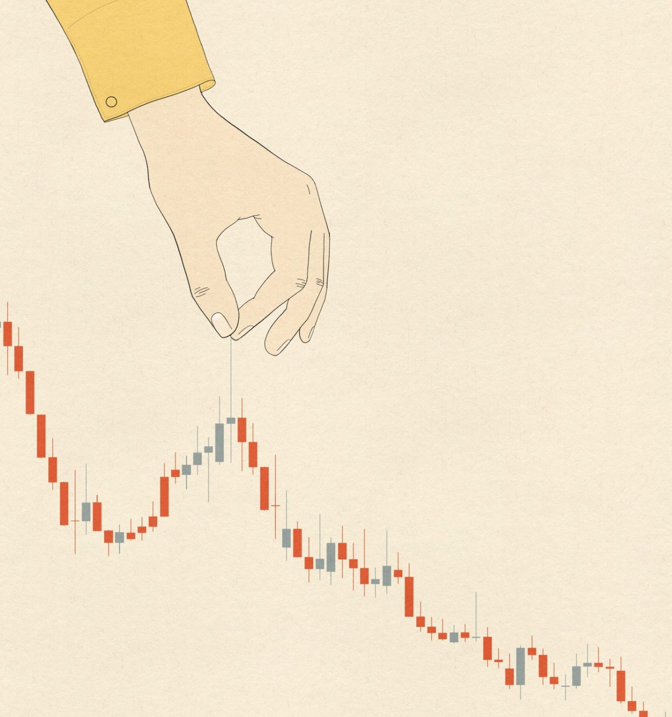 A hand tries to pull up a point in a graph