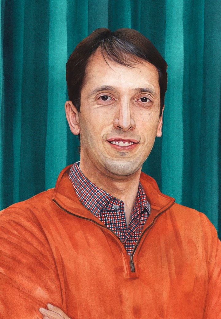 Illustration of Professor Xavier Moya.