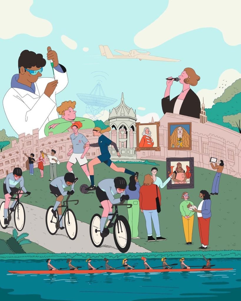 Artist impression of activities in Cambridge