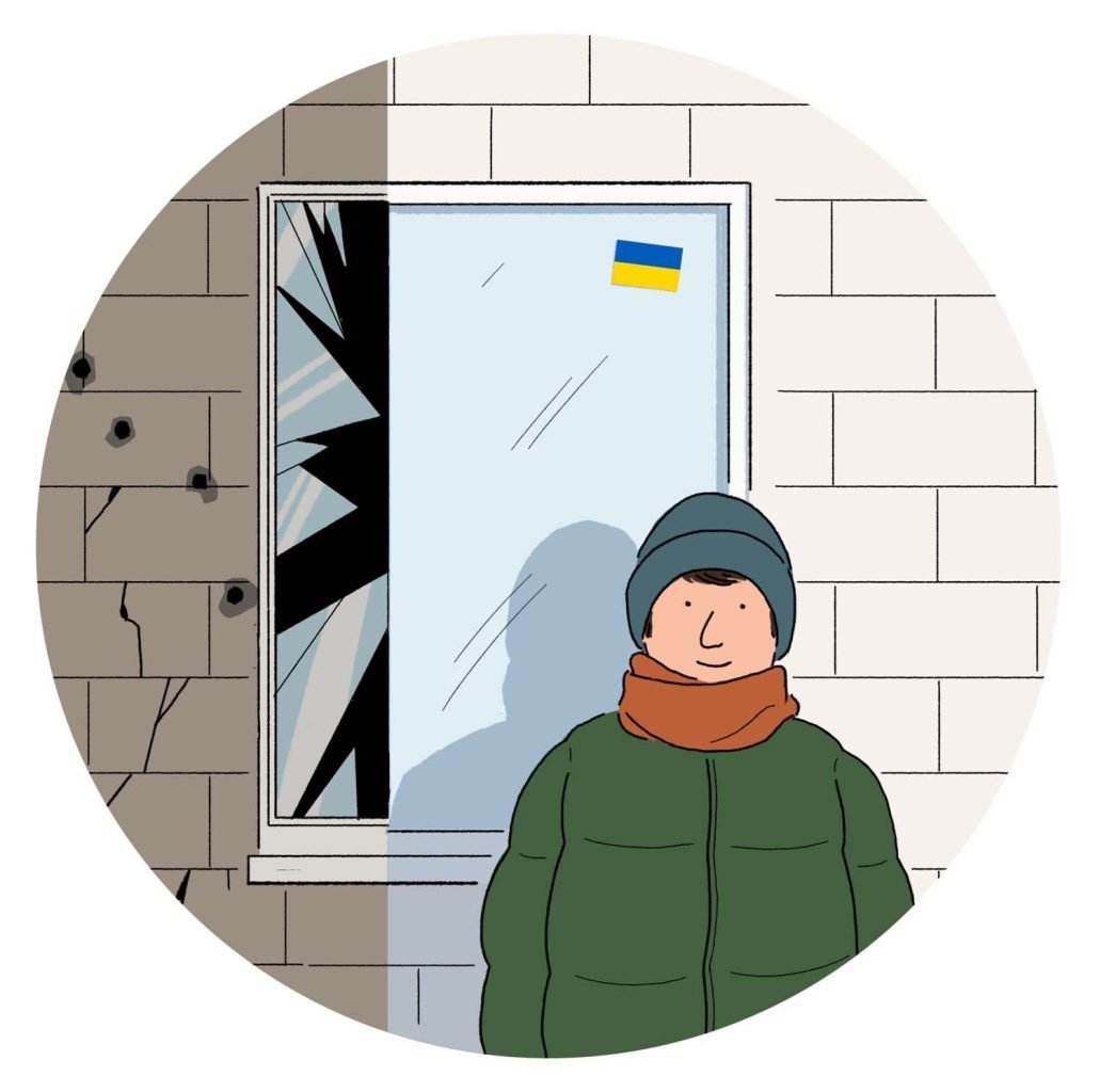 Broken window in Ukraine