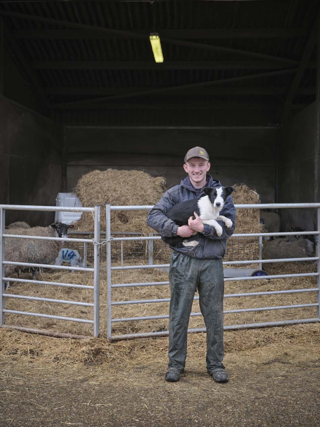 Shepherd Toby Wilson with Pip, his sheepdog in training.